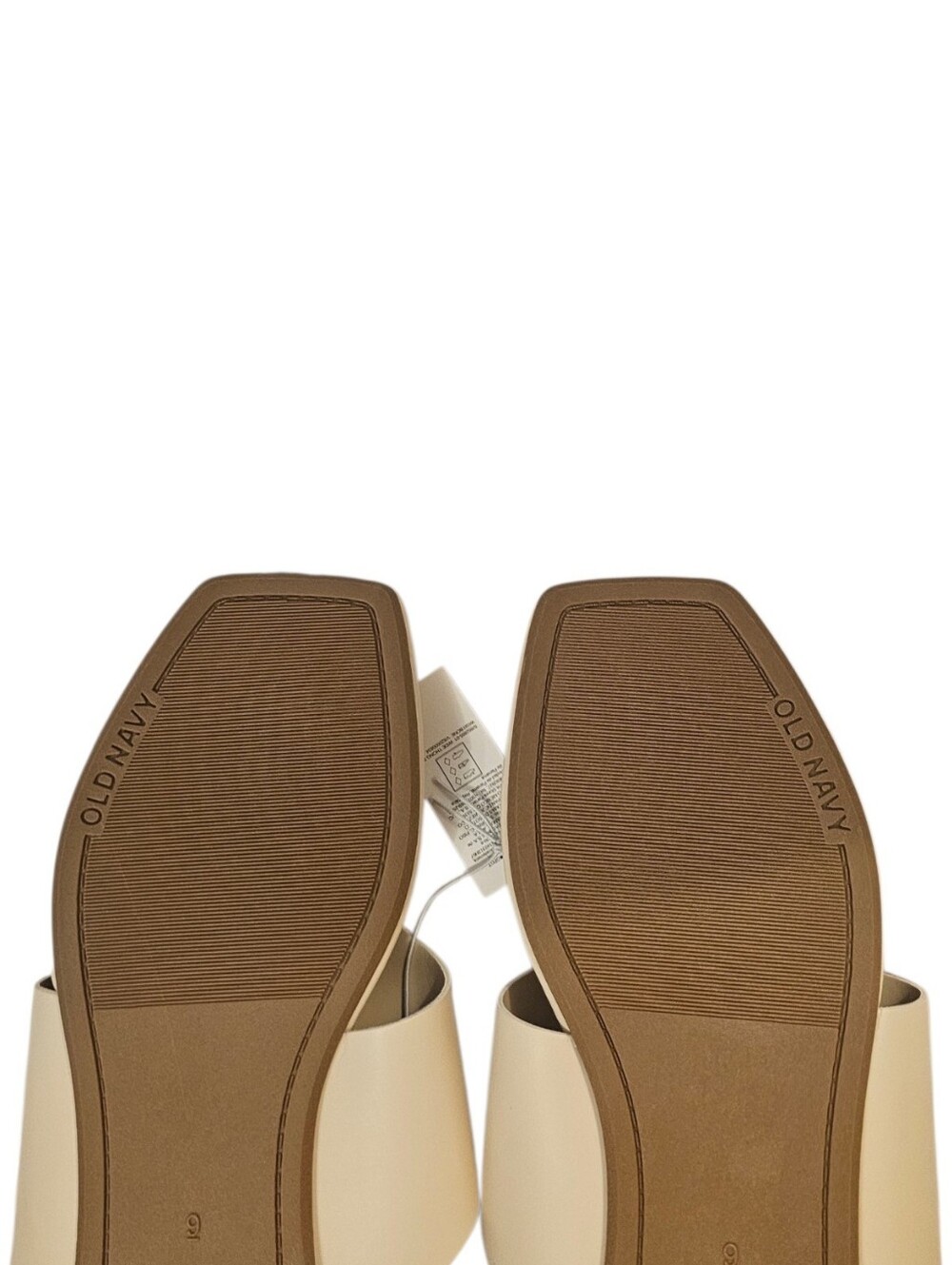 Cream Old Navy Women's Faux Leather Wide Thong Sandals - Picture 12 of 16